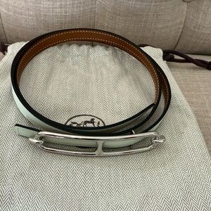 New Hermes Roulis belt buckle & Reversible leather strap 13 mm size 80